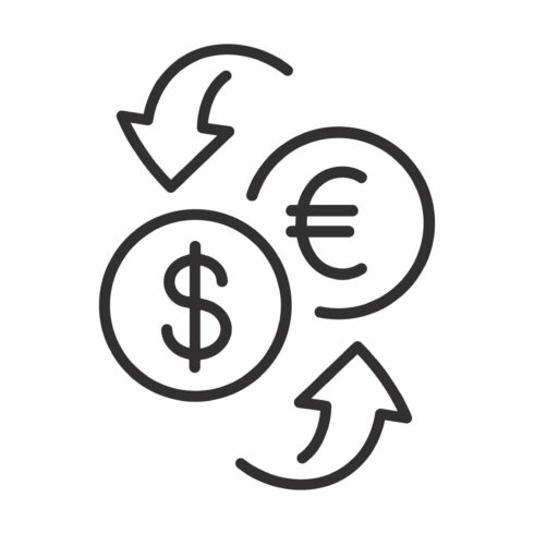 currency exchange icon vector cover image.