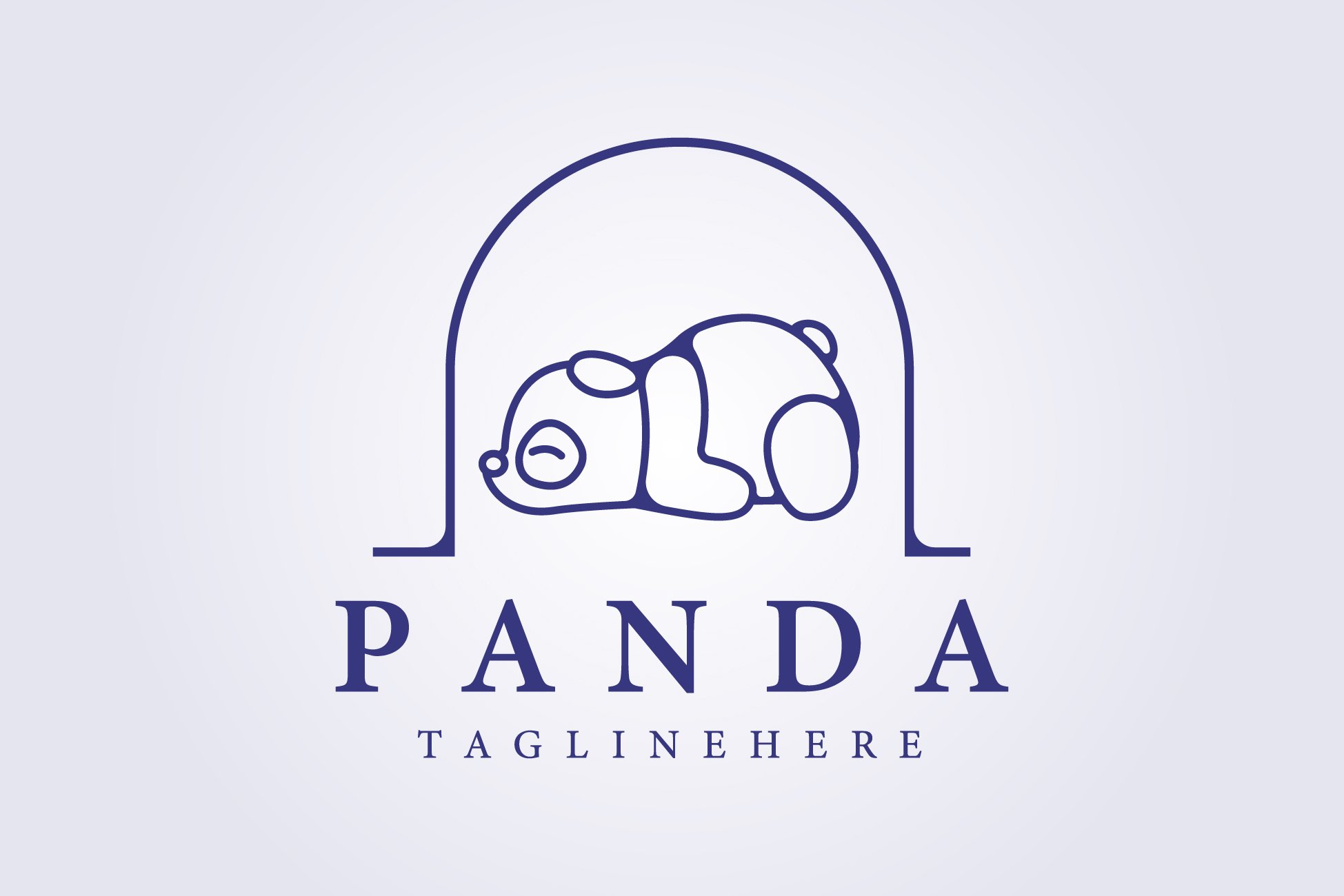 monoline sleeping panda logo icon cover image.