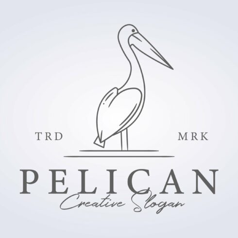 simple line art pelican bird logo cover image.