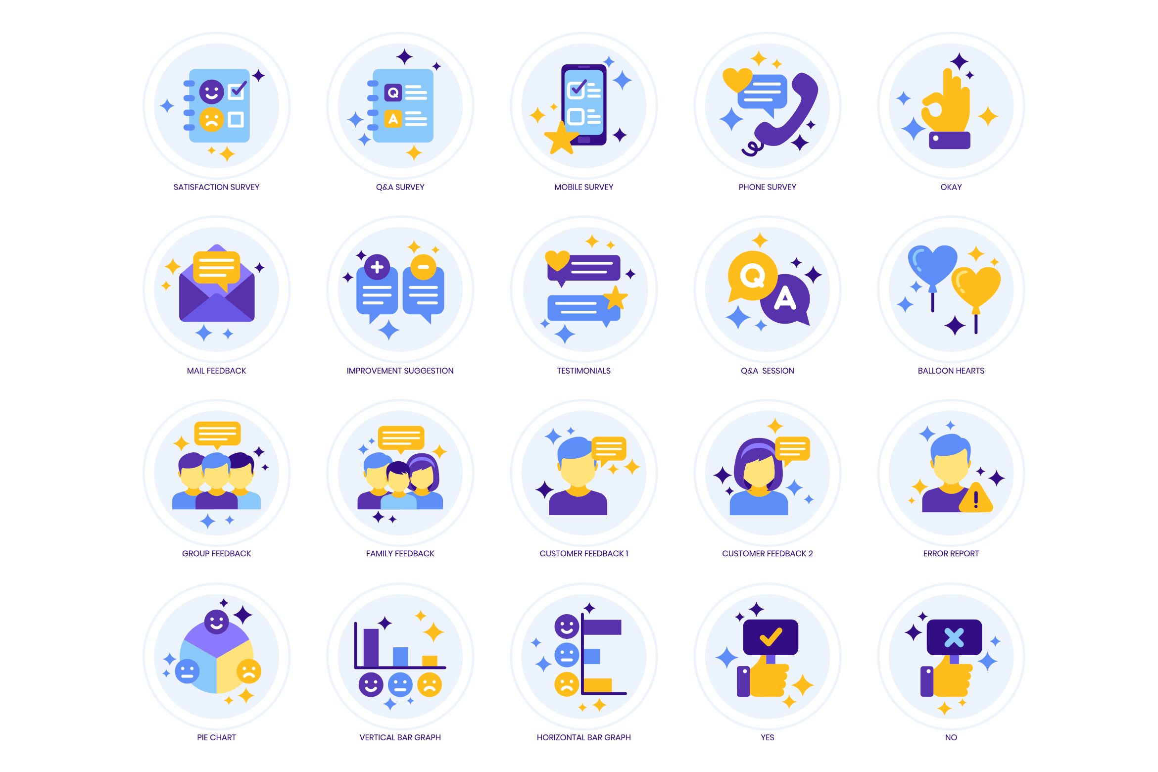 55 Customer Feedback Icons preview image.