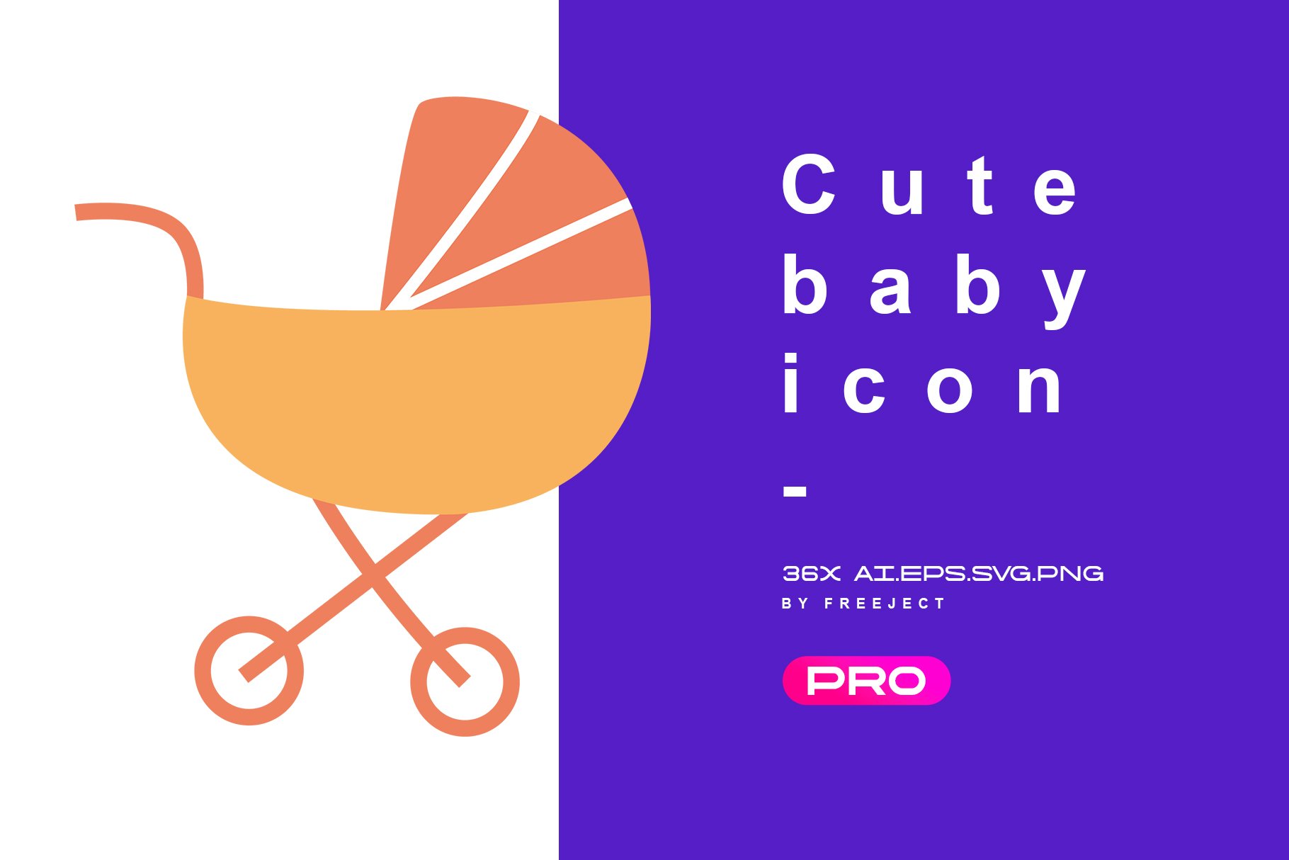 Cute Baby Icon Illustration Design cover image.