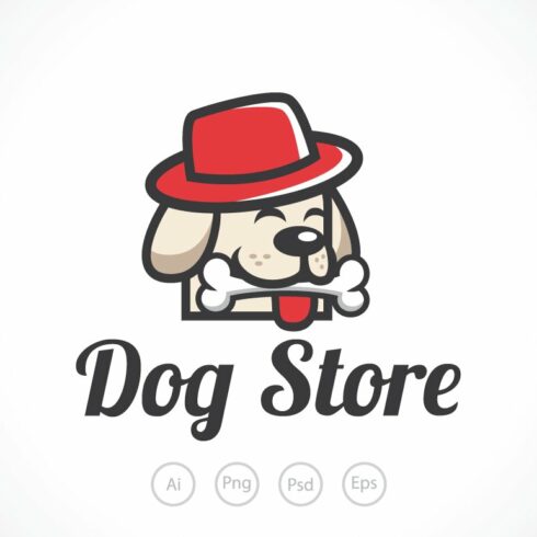 Cute Dog Store Logo Template cover image.