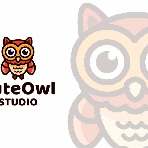 Cute Owl Logo Template cover image.