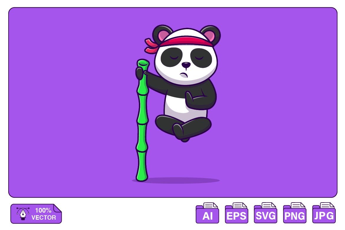 Cute Panda Kungfu Meditation Cartoon cover image.