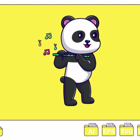 Cute Panda Playing Bamboo Flute cover image.