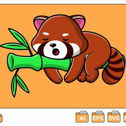 Cute Red Panda Sleeping Bamboo cover image.