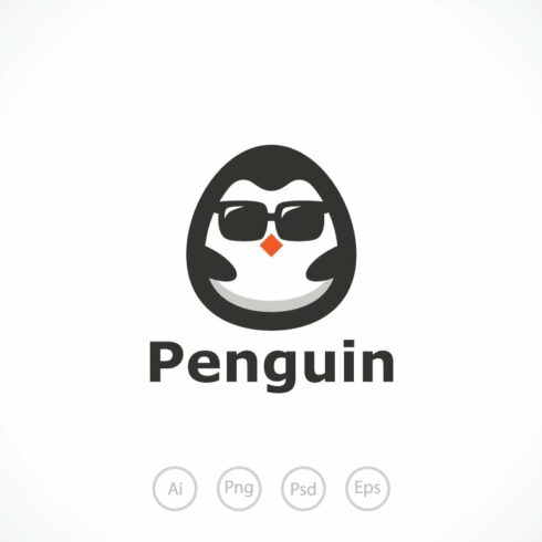 Stylish Penguin Logo Template cover image.