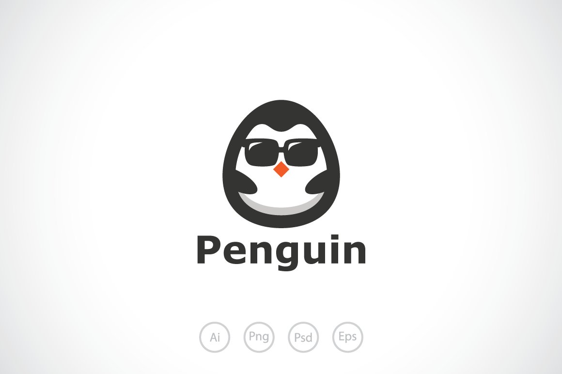 Stylish Penguin Logo Template cover image.
