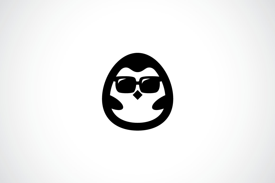 cute stylish penguin with sun glasses logo template 3 126