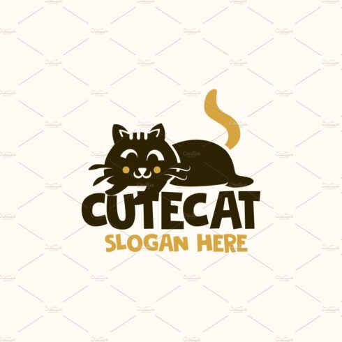 Cute Cat Logo Template cover image.