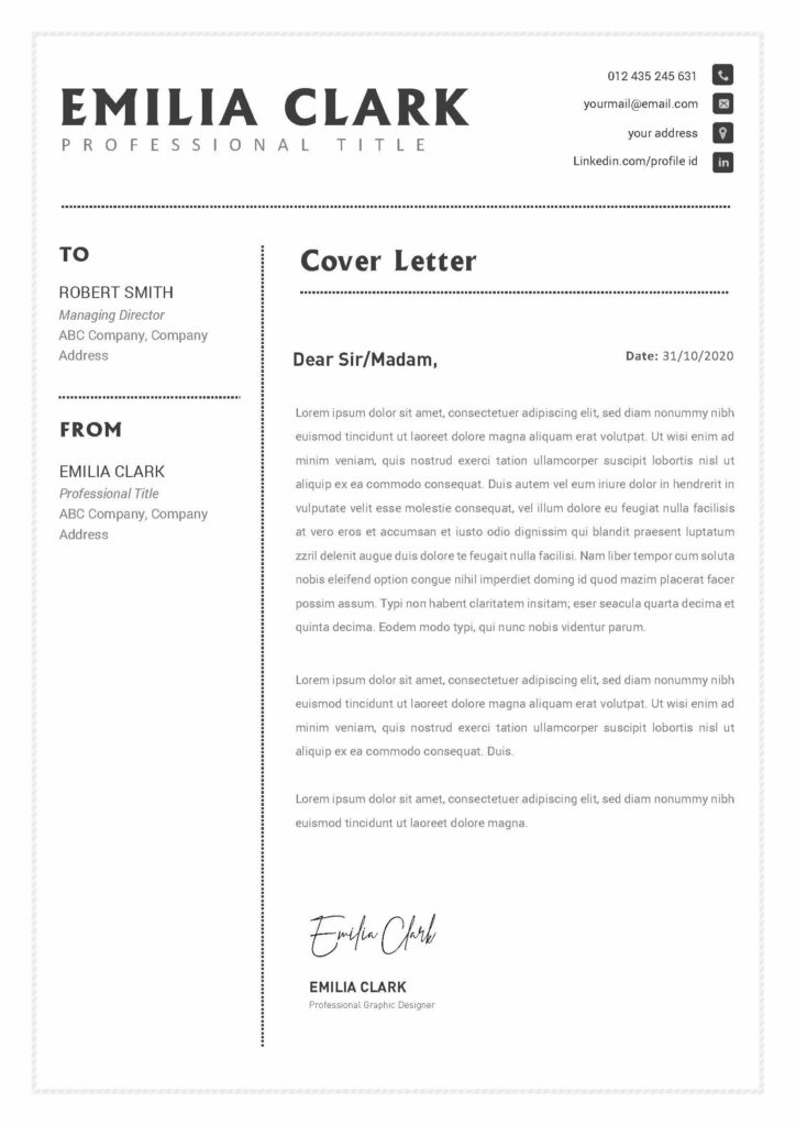 CV Resume Word Docx Template – MasterBundles