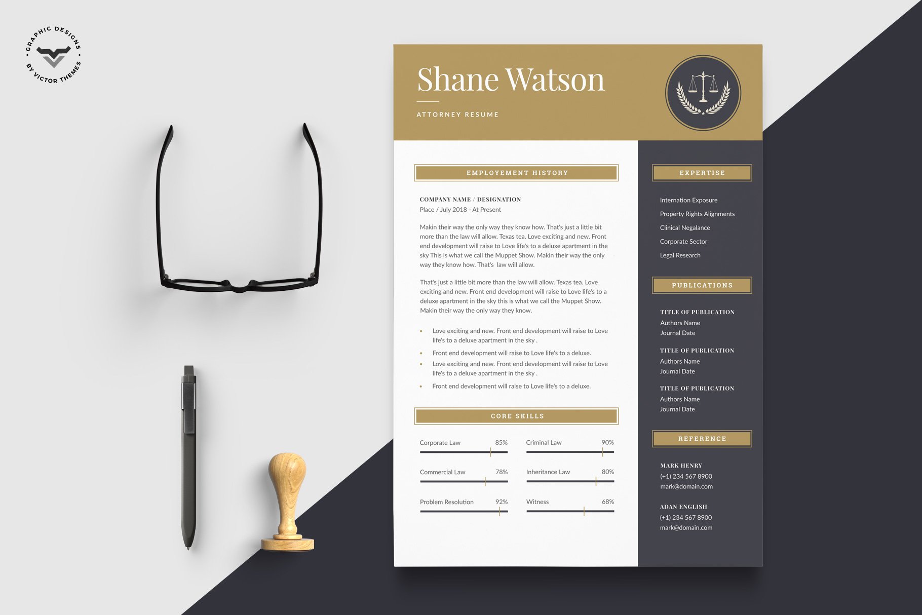 Lawyer CV Template cover image.