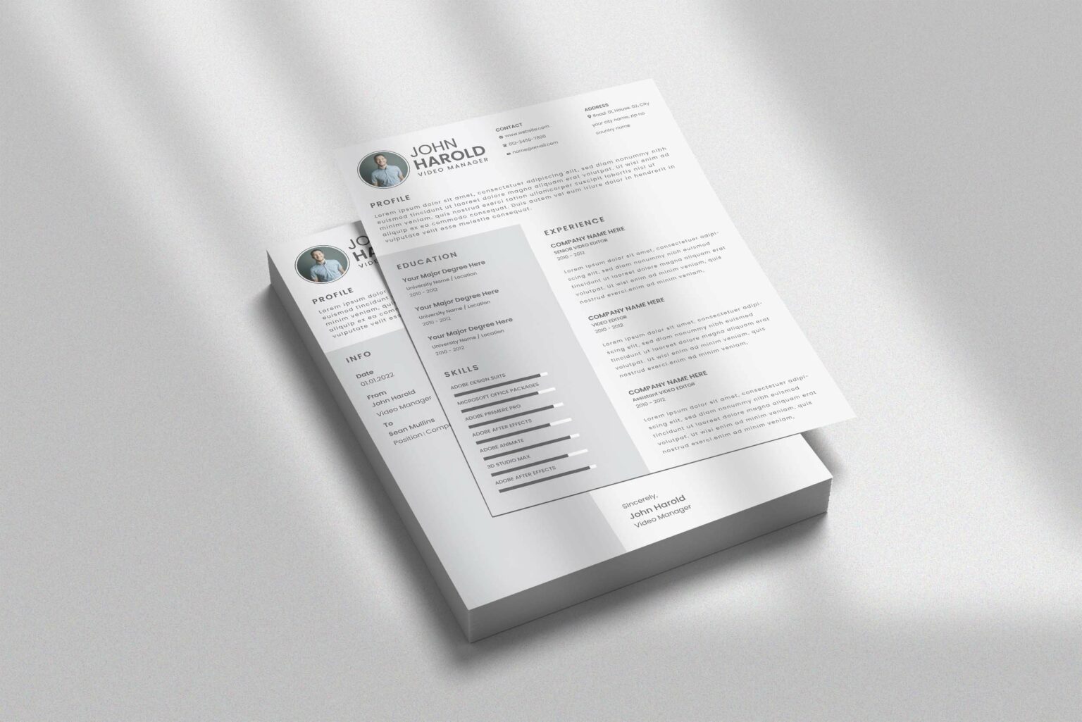 Modern CV Resume Template Design – MasterBundles