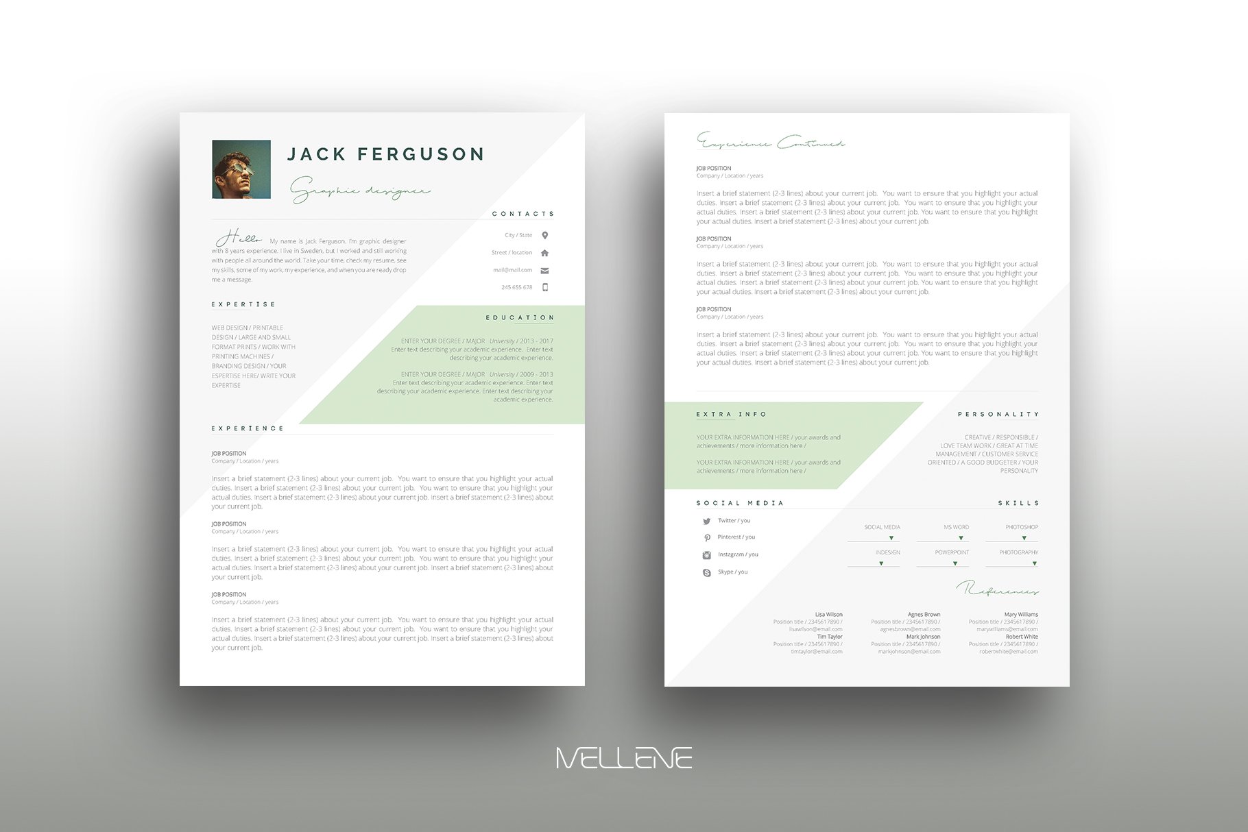 CV / Resume template for MS Word cover image.