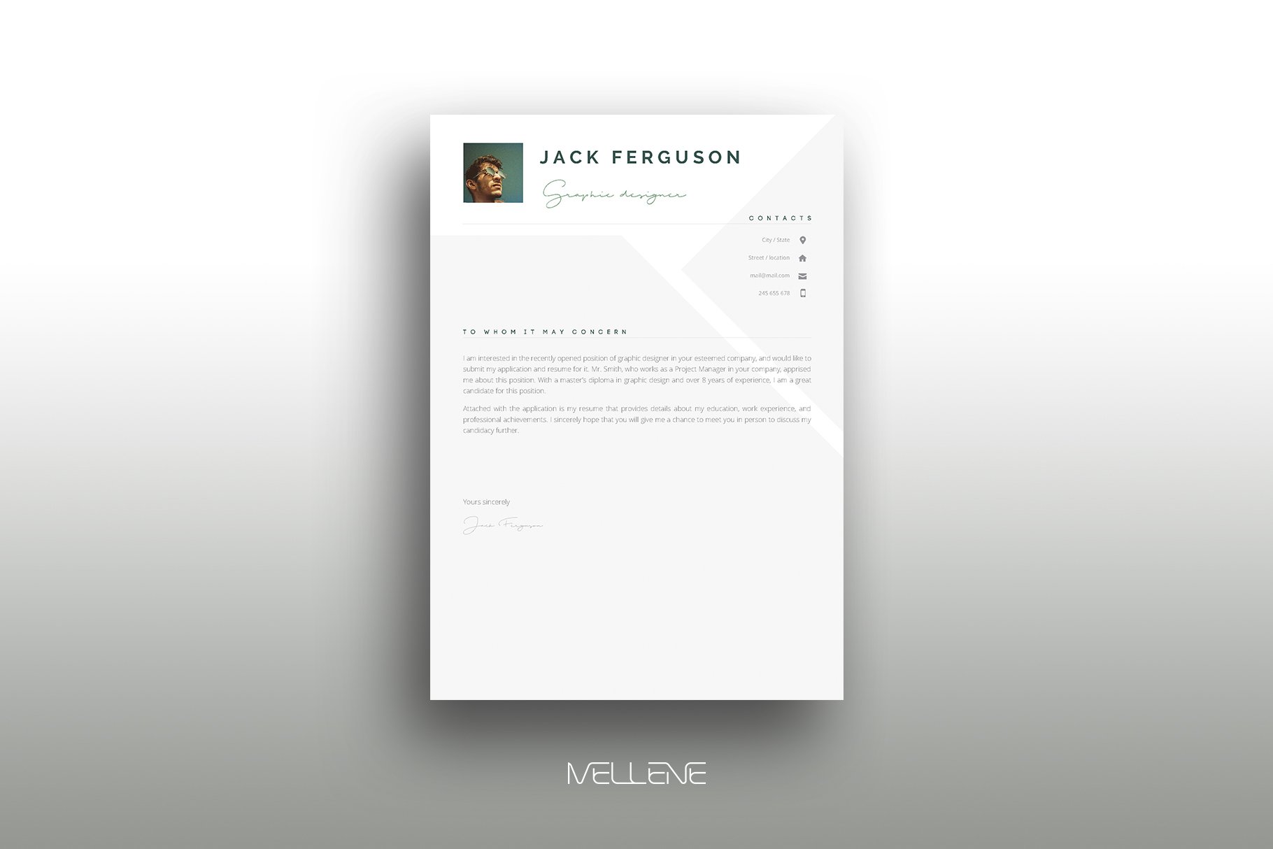 CV / Resume template for MS Word preview image.