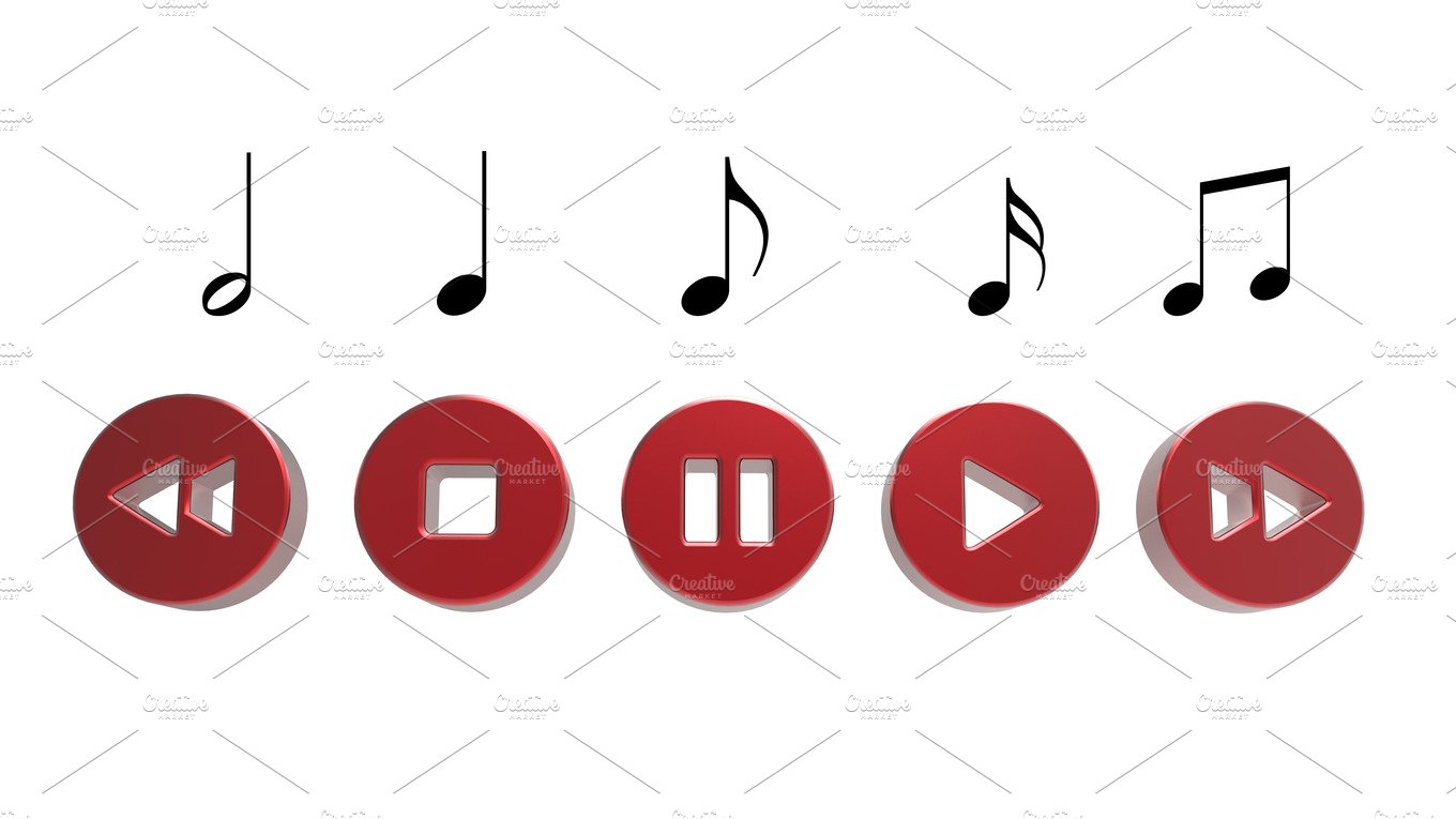 music player button cover image.