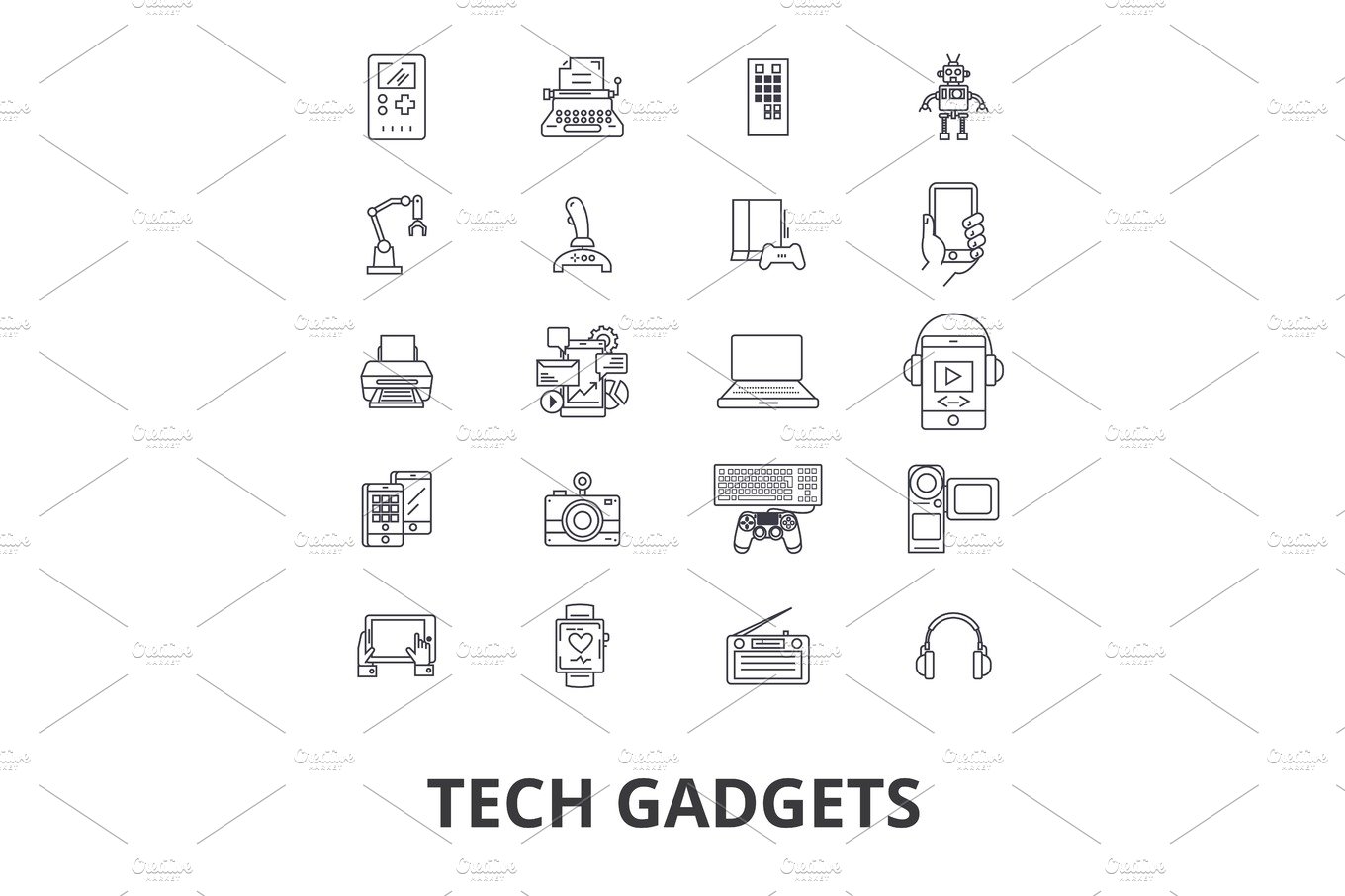 Tech gadgets, technology, electronics, laptop, tablet, camera, headphones l... cover image.
