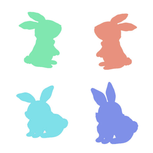 Little Bunny Silhouette Set of Six Easter Candy Colors cover image.