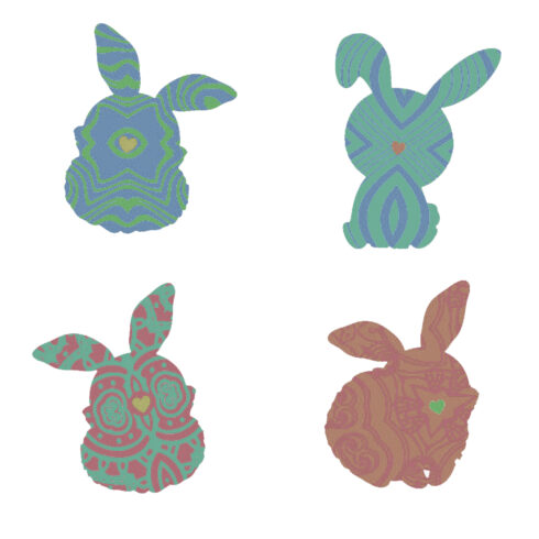 Retro 80's Style Bunny Décor Stickers Set of 6 cover image.