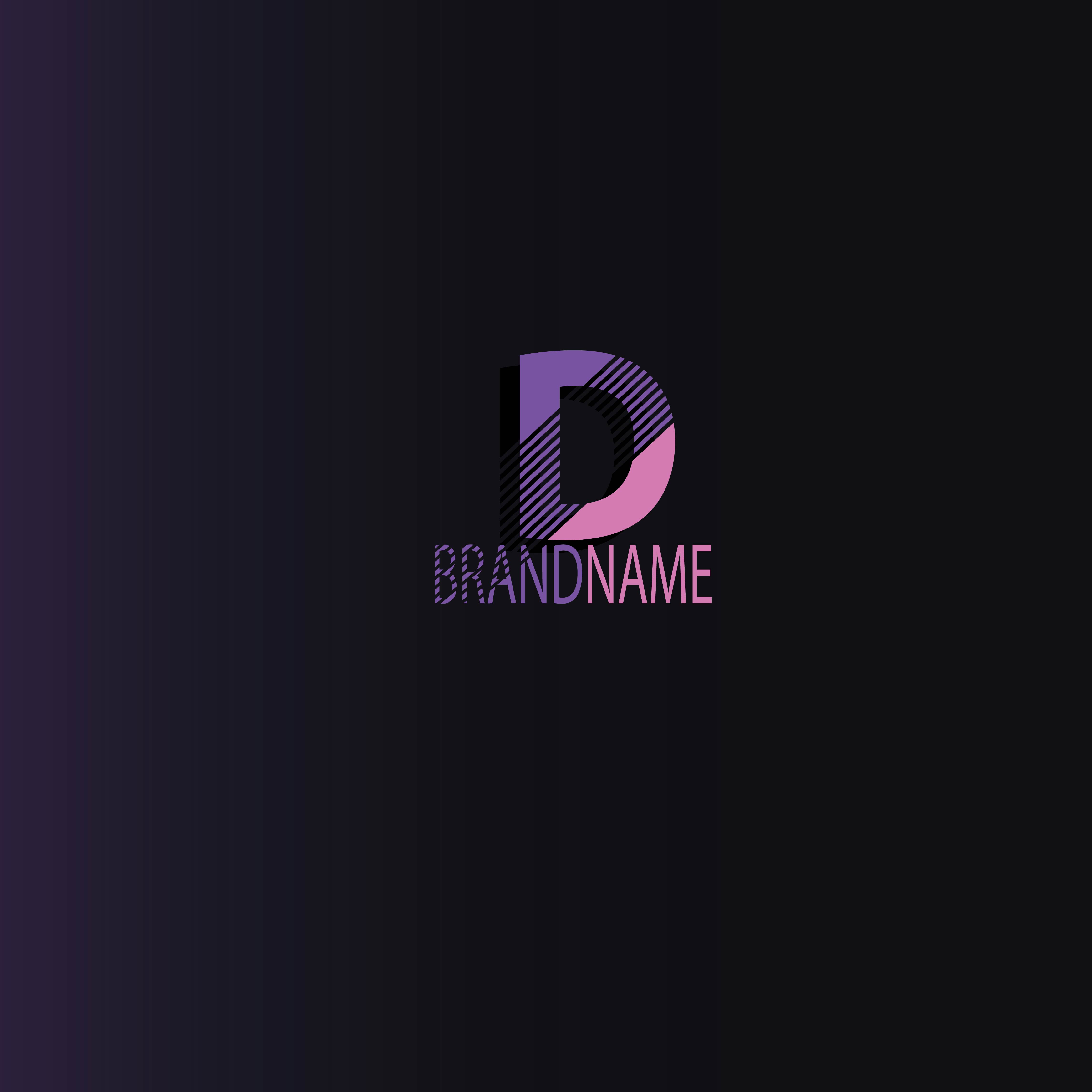 Black and purple logo with the letter d.