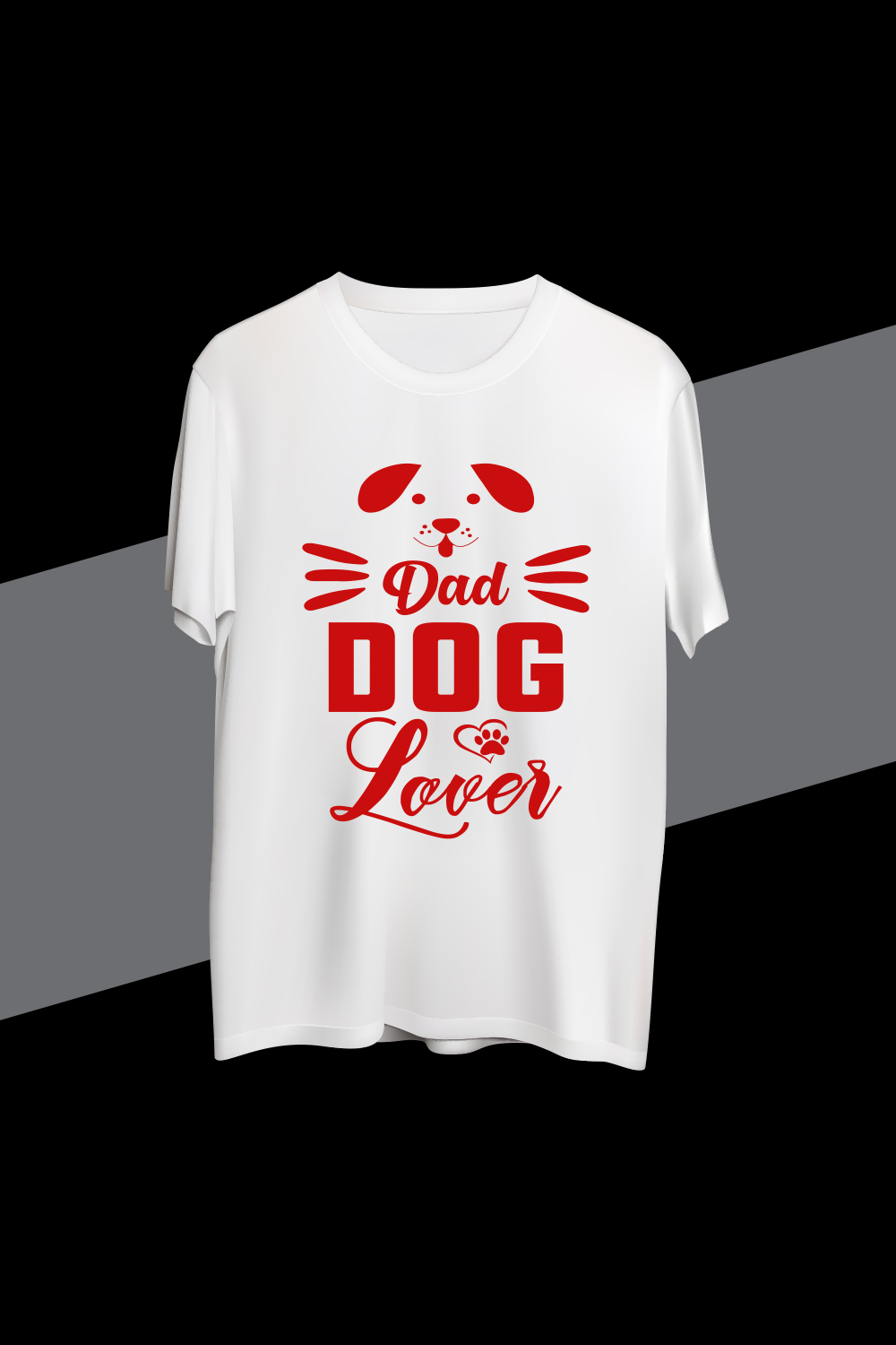 Dad Dog Lover T-shirt design pinterest preview image.