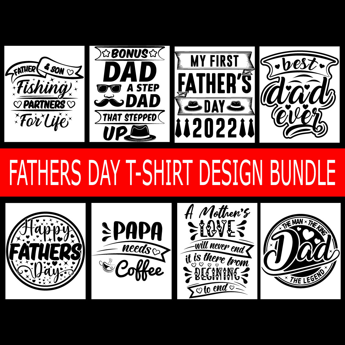 Father's day t - shirt design bundle.