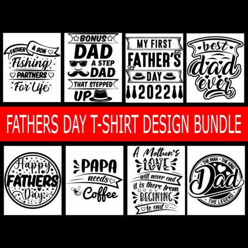 Fathers love t-shirt design bundle cover image.