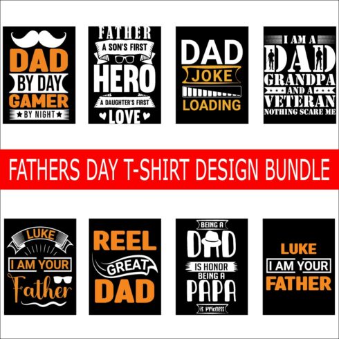 Happy father's day tshirt design bundle cover image.