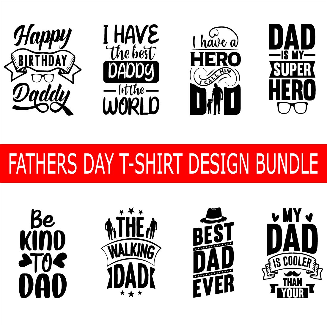 Father’s Day T-Shirt Design Bundle preview image.