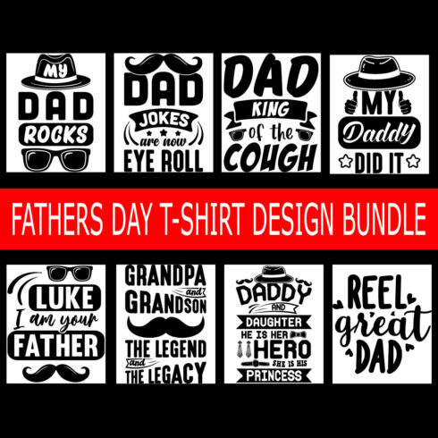 Fathers day creative t-shirt design bundle free vector cover image.