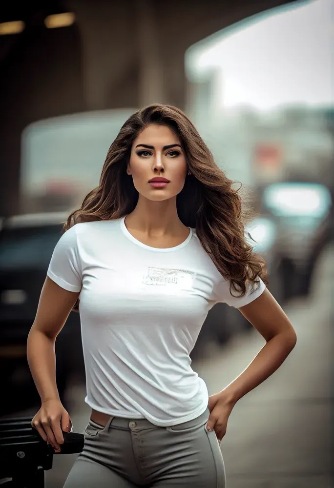 Woman in a white shirt posing for a picture.