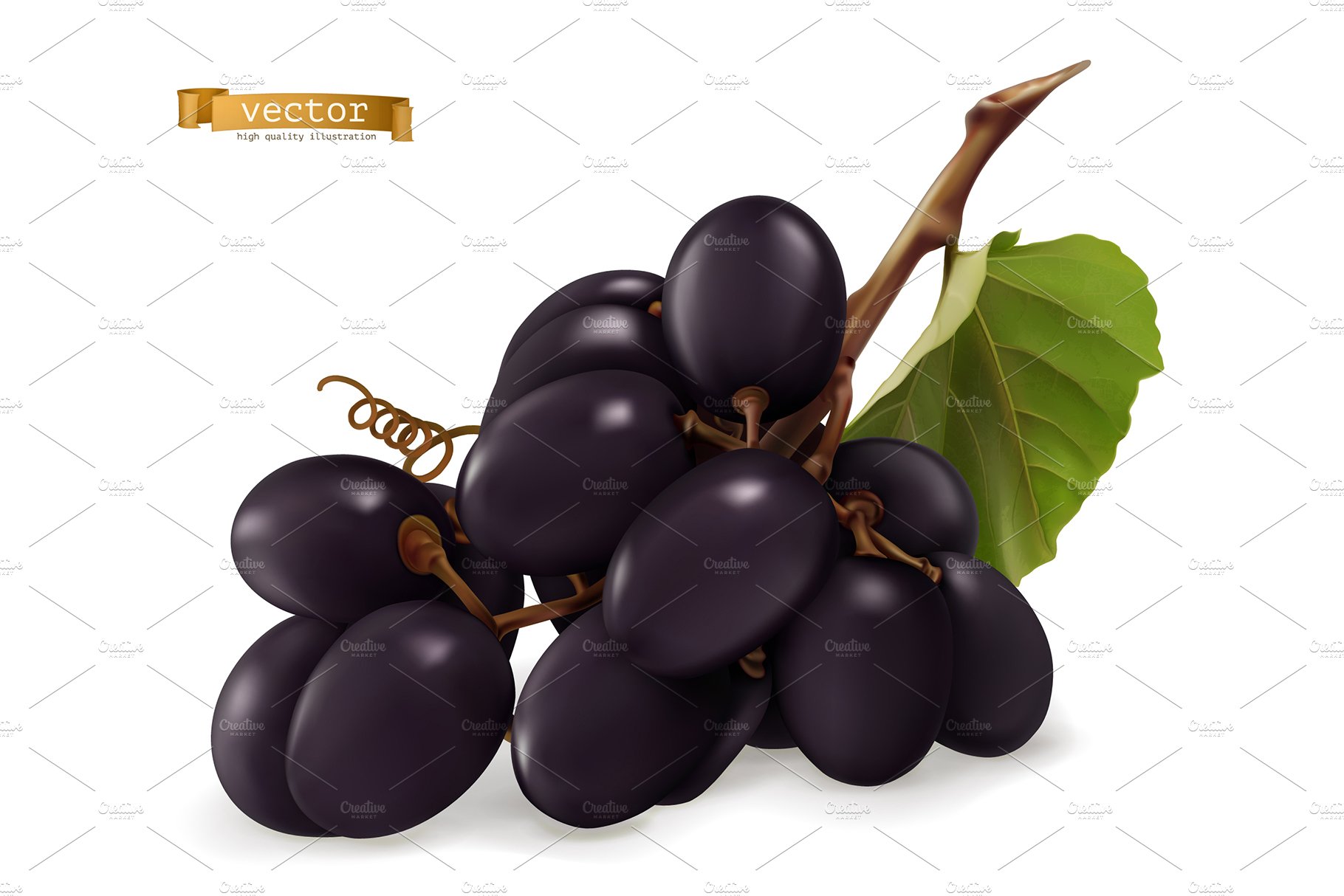 dark grapes sweet red wine grapes dessert grapes. fresh fruits vector icon 926