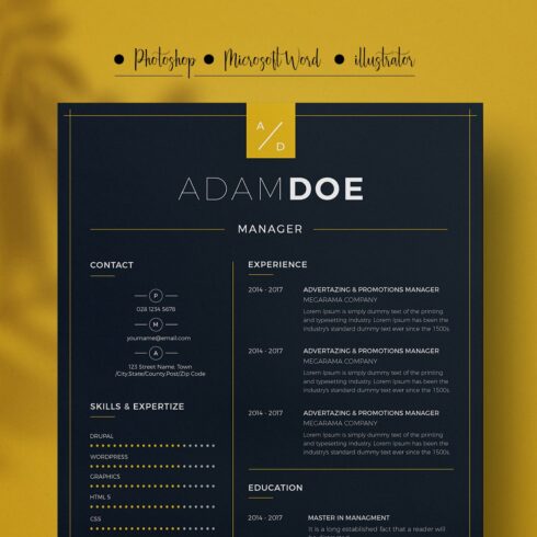 Resume Template & Business Card cover image.