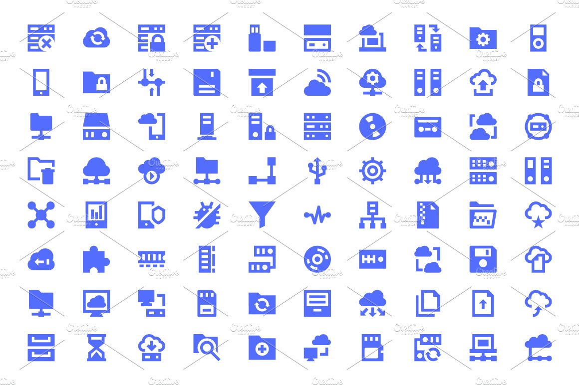 175+ Data Storage Material Icons preview image.