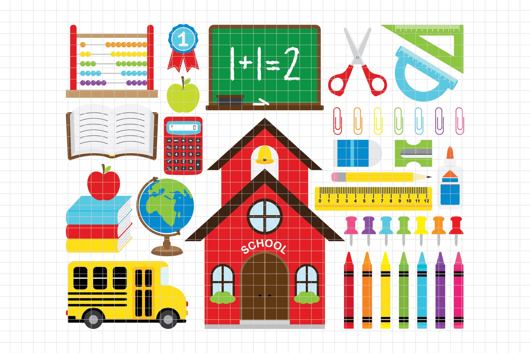 Back School Clipart Transparent Background, Colorful Back To