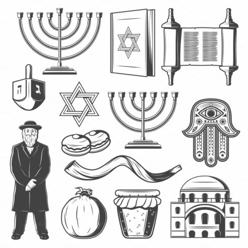 judiaism vector icons and symbols cover image.