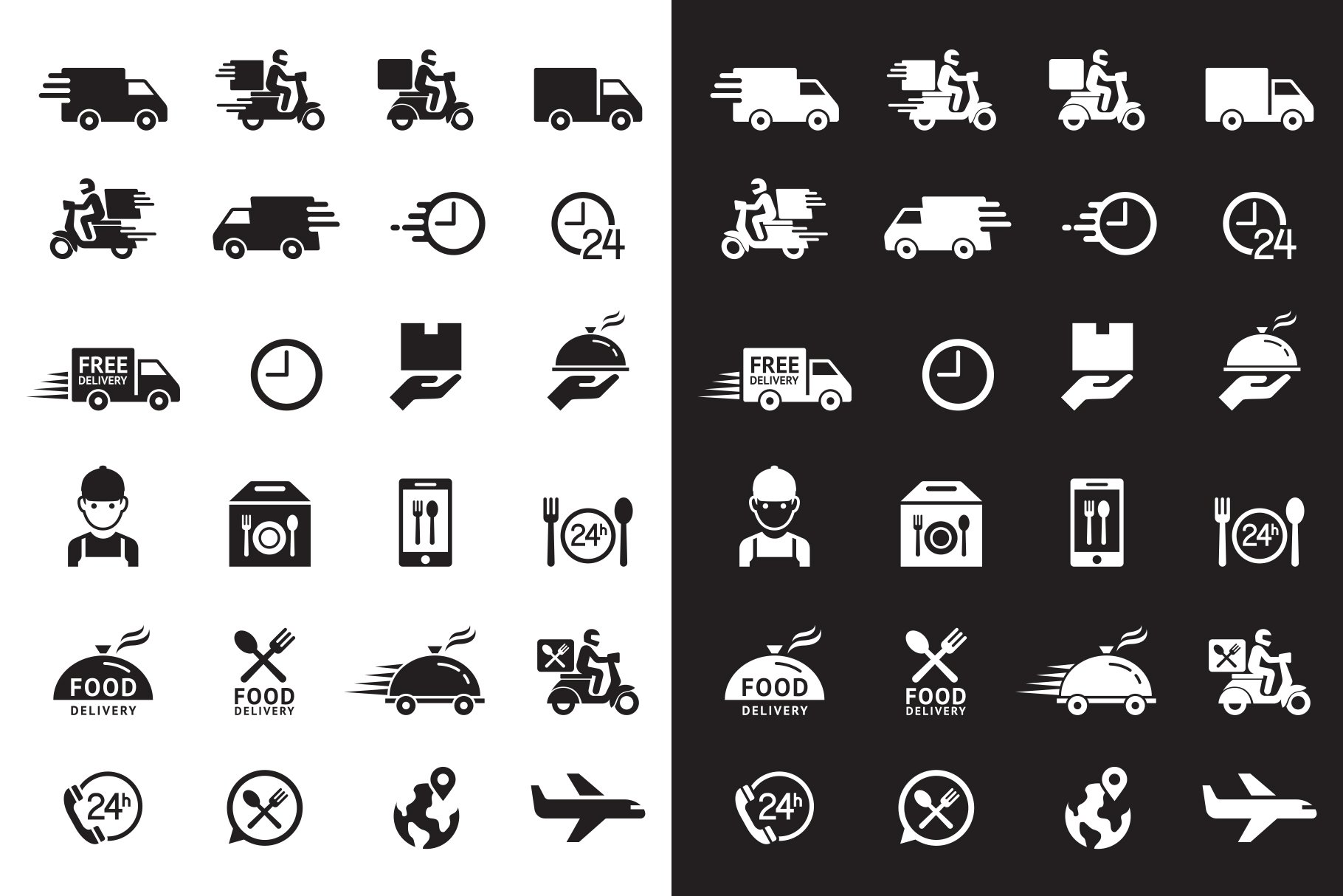 Food Delivery Service Icons cover image.