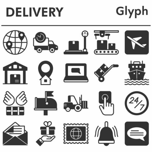 Set, delivery icons set_1 cover image.