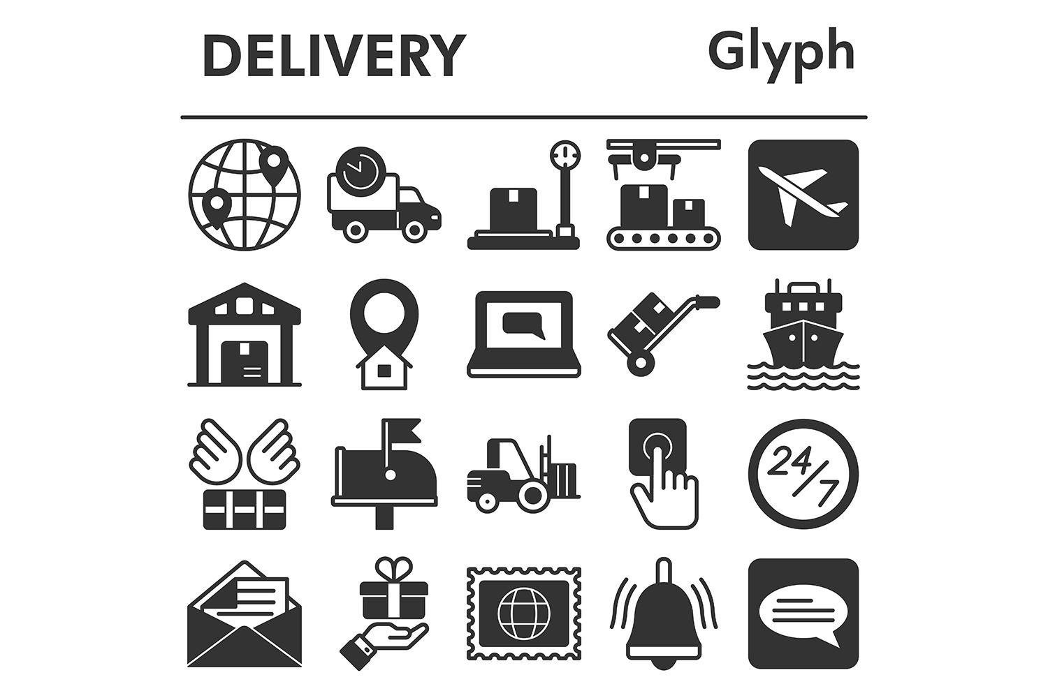 Set, delivery icons set_1 pinterest preview image.