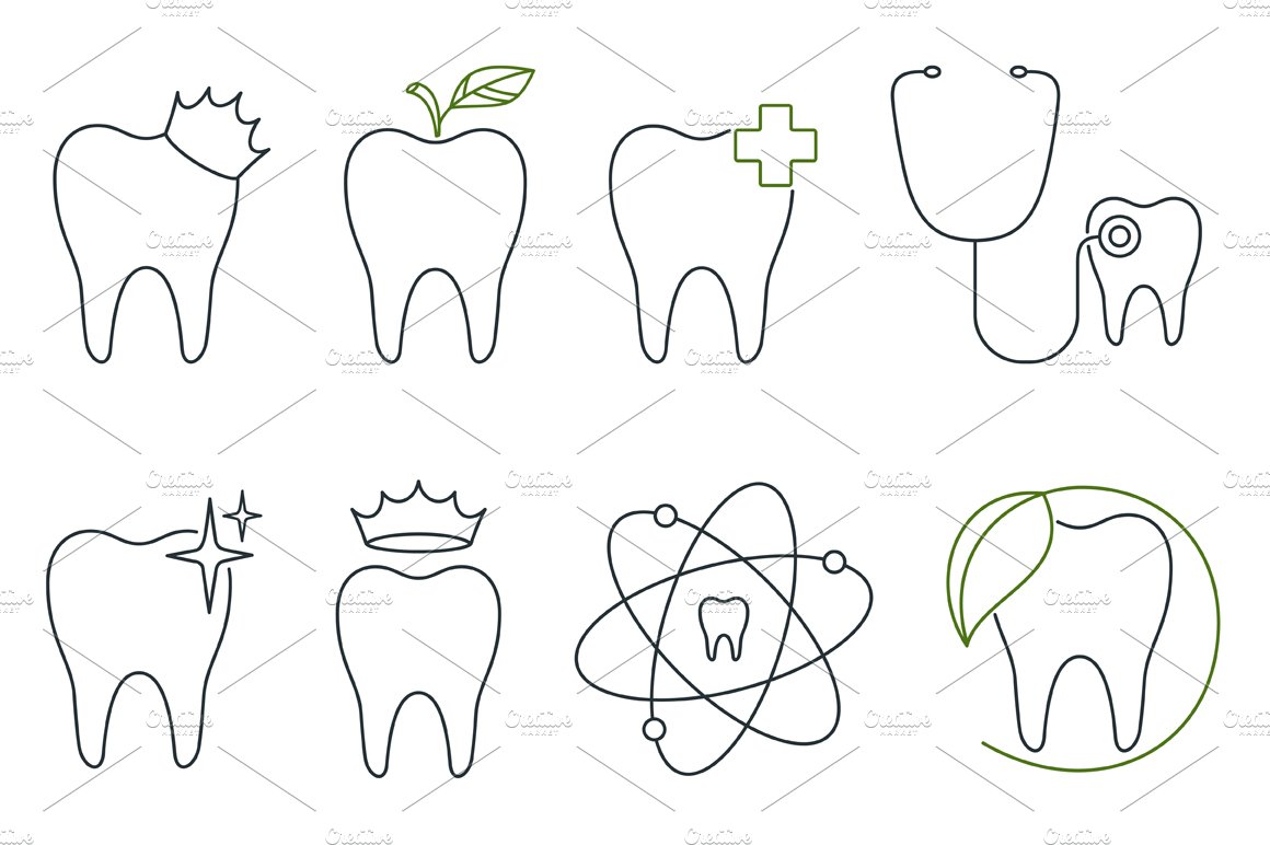 34 medical concept icons set preview image.