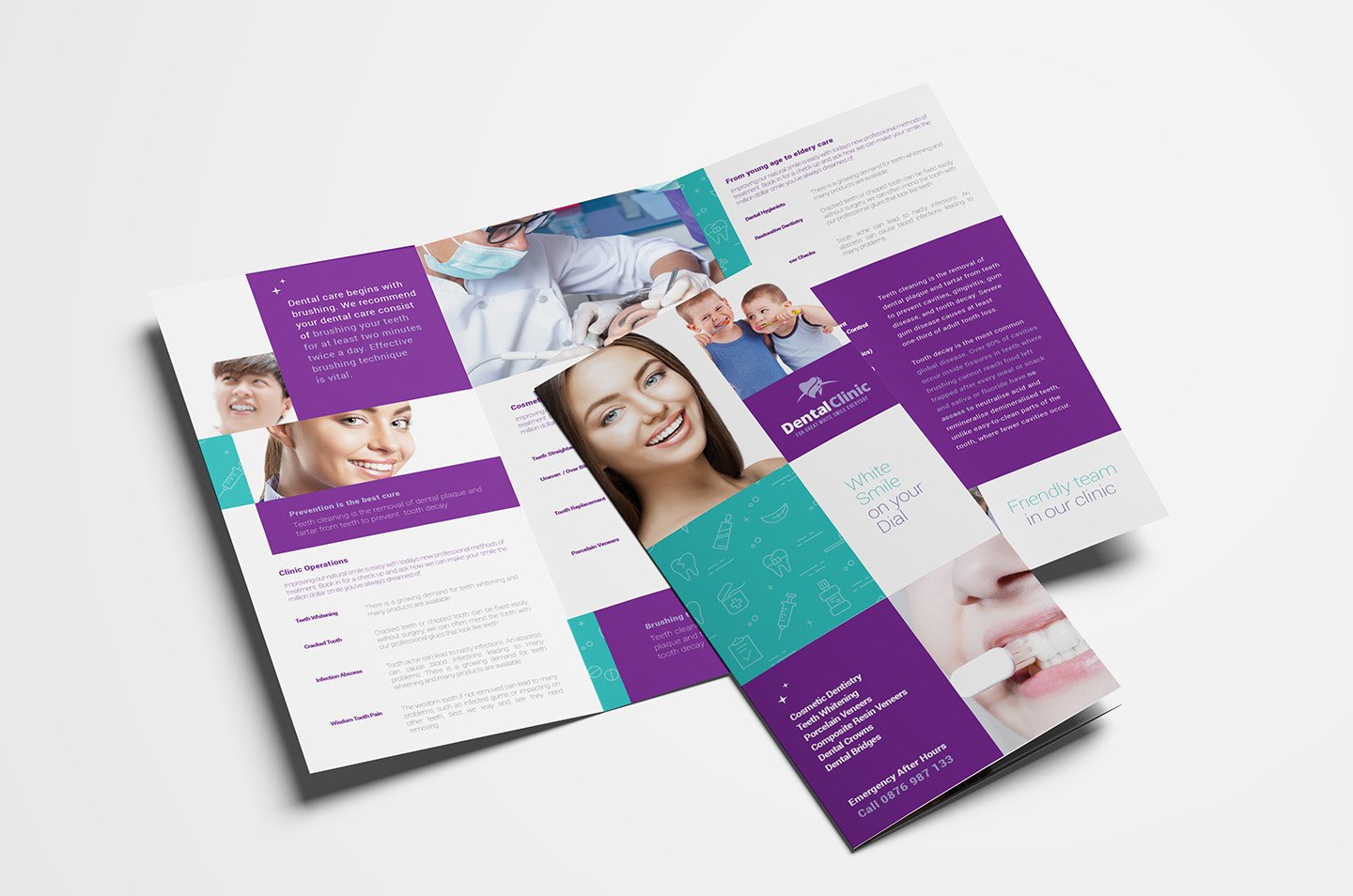 Dental Clinic Trifold Brochure cover image.