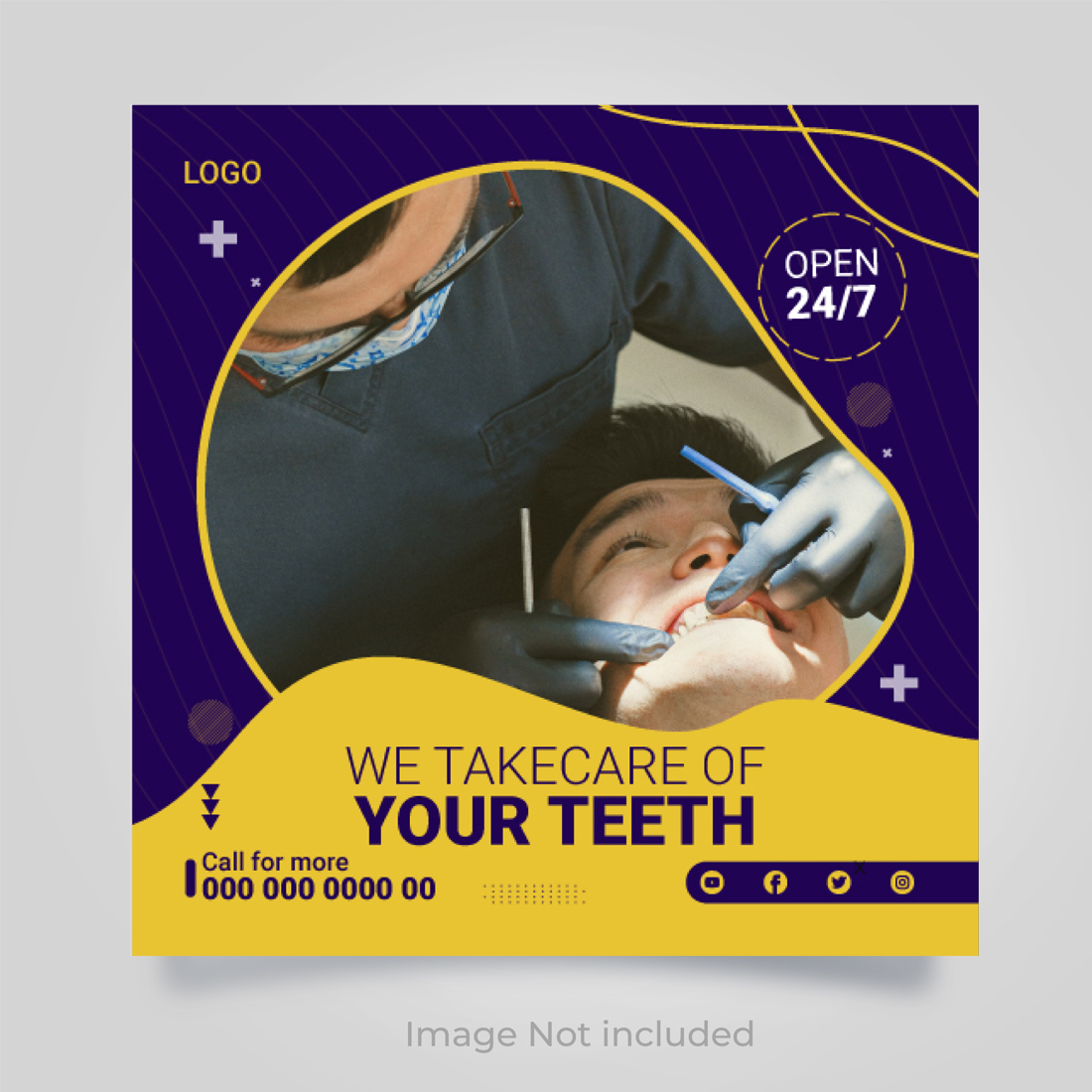 professional dental medical banner template preview image.