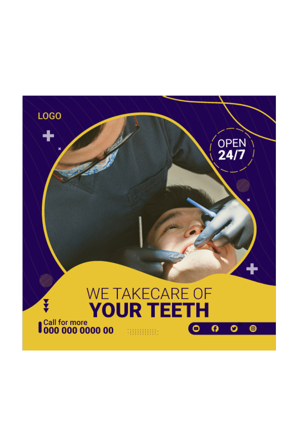 professional dental medical banner template pinterest preview image.