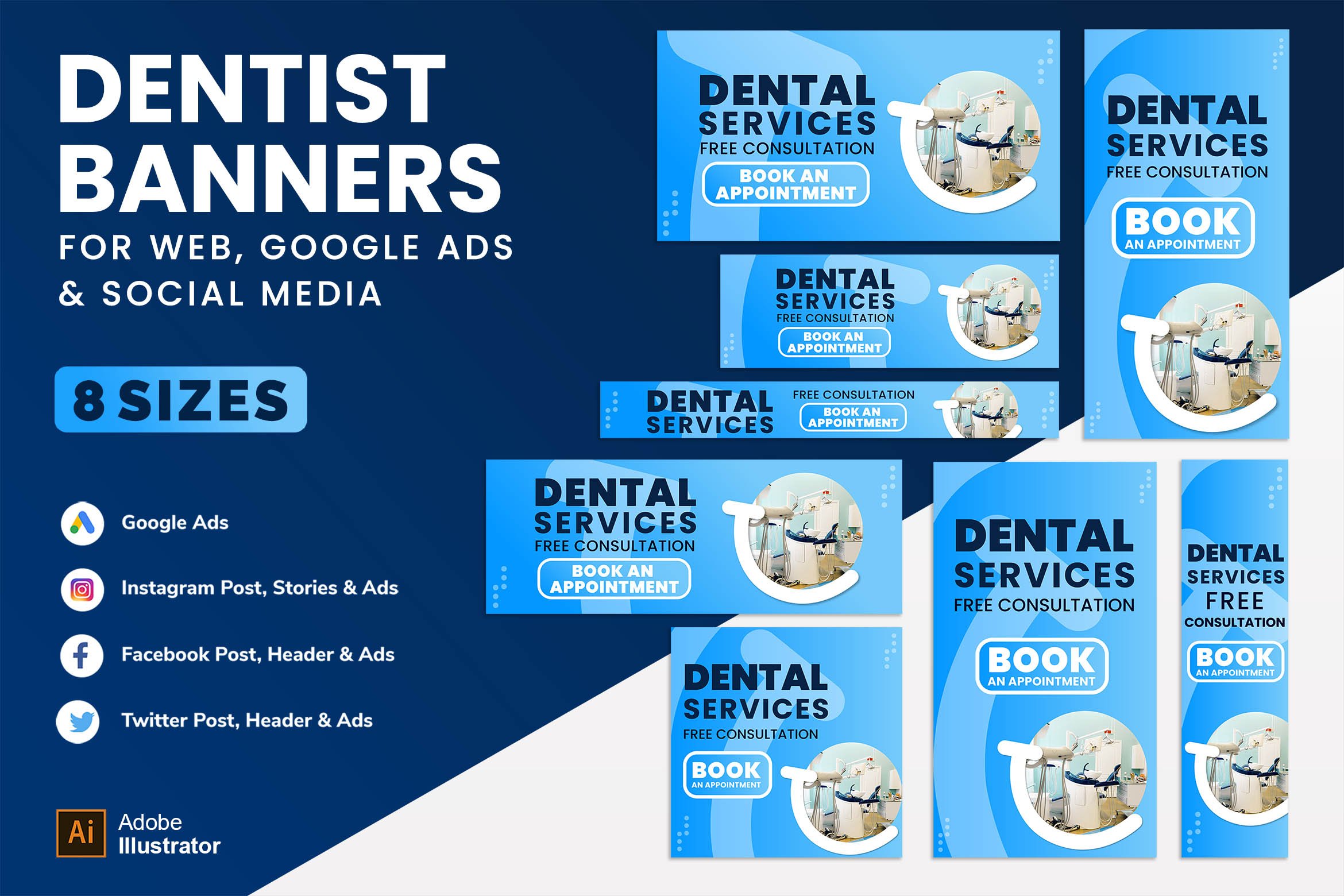 Dentist & Dental Services Web Banner cover image.