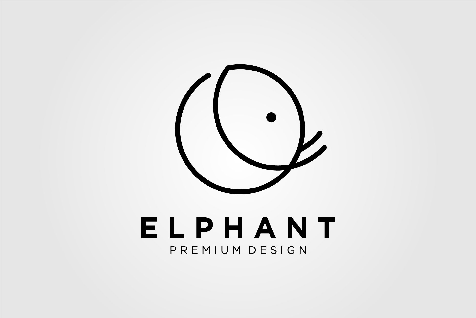 line art elephant circle logo vector cover image.