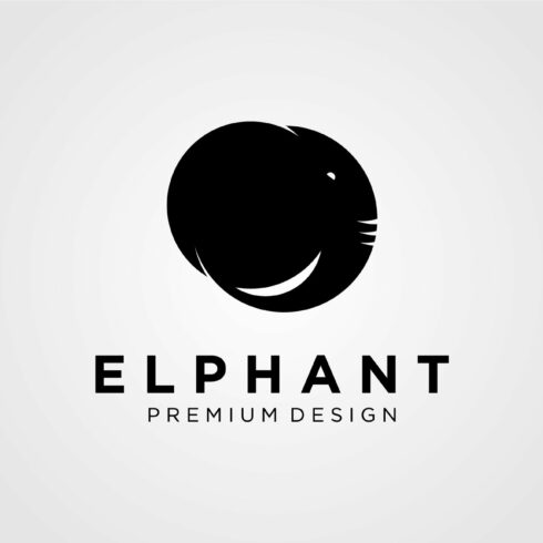 vintage elephant head logo vector cover image.