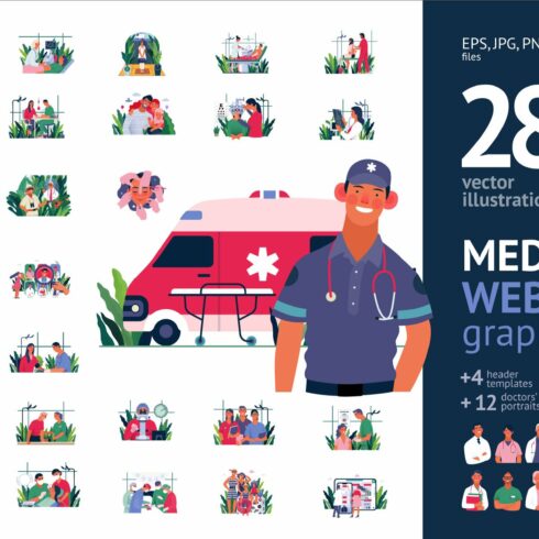 Part 2 Medical website illustrations cover image.