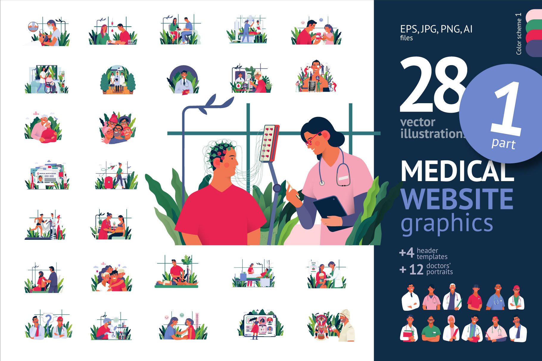 Part 1 Medical website illustrations cover image.