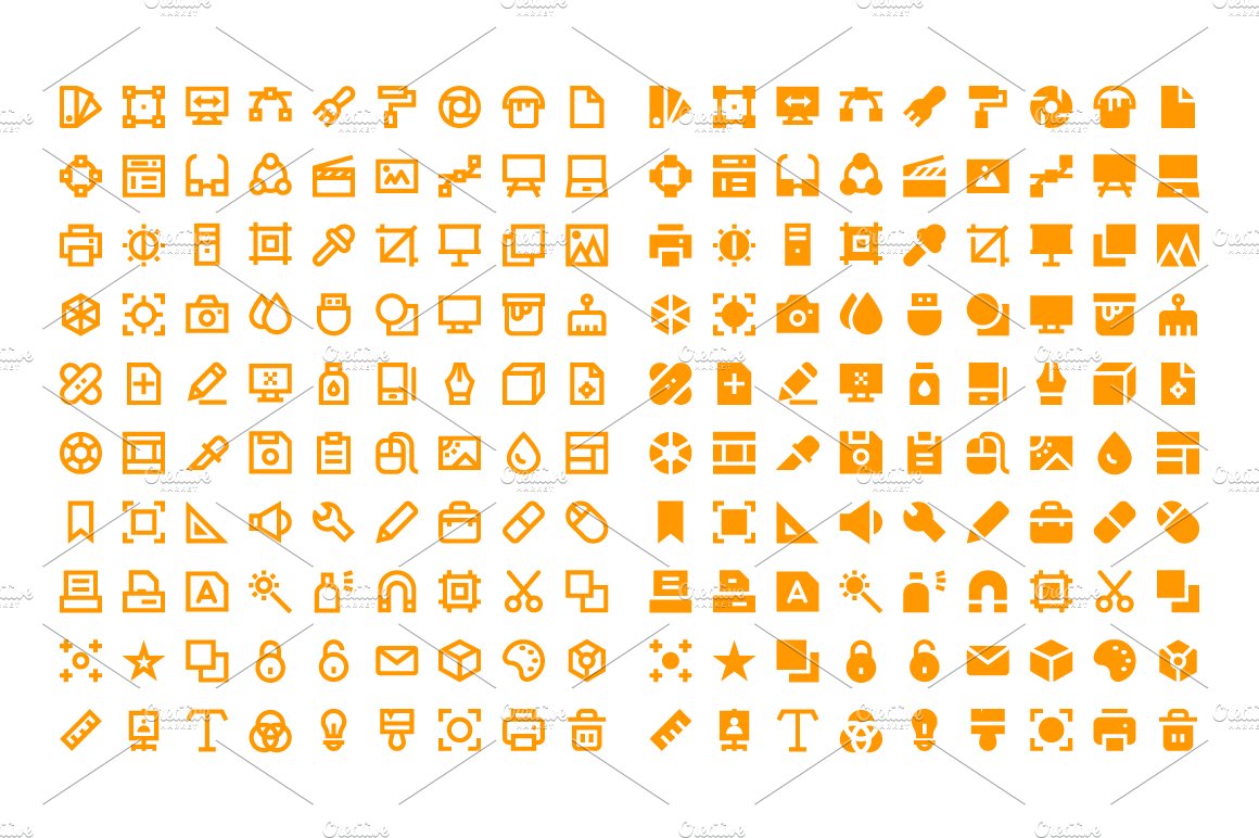 180 Material Design Icons preview image.