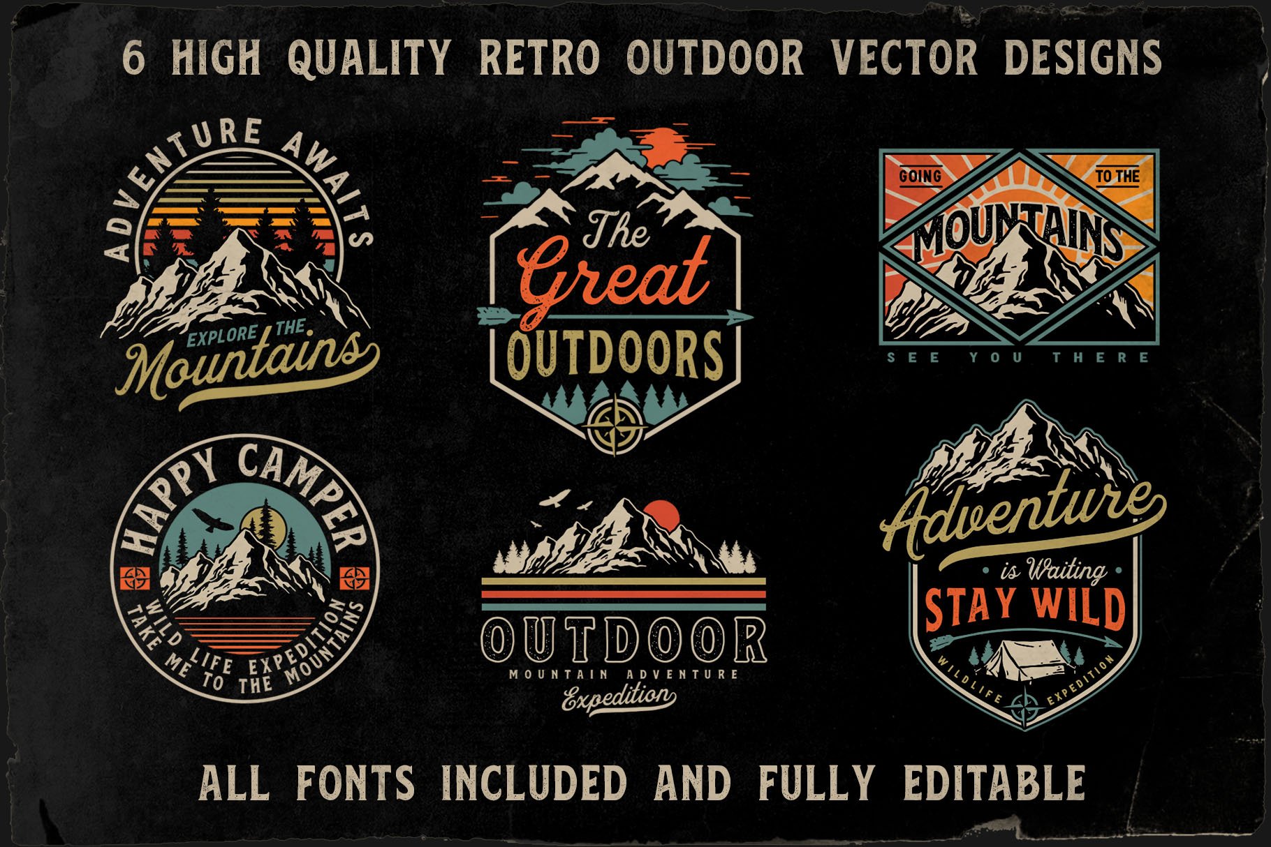 Outdoor Adventure Logo Templates preview image.